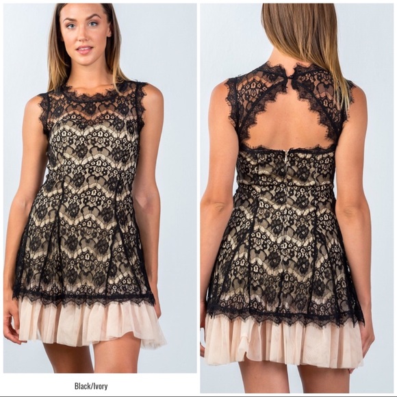 Casting Dresses & Skirts - 🆕👗AUCTION PRICE👩🏻‍⚖️ Sweet Sleeveless Lace Tulle Hem Dress